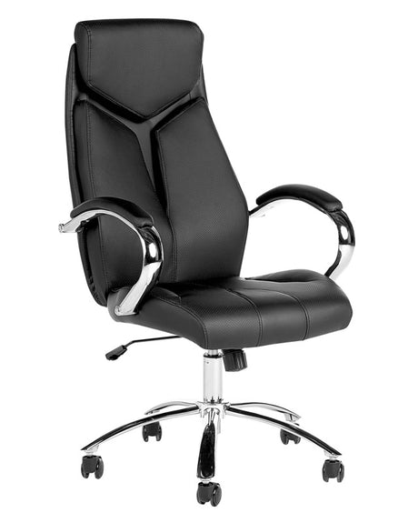 Office Chair Black Faux Leather Swivel Desk Computer Adjustable Beliani