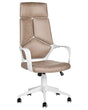 Office Chair Beige and White Fabric Swivel Desk Computer Adjustable Seat Reclining Backrest Beliani