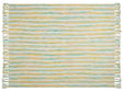 Blanket Yellow and Green Acrylic 130 x 170 cm Striped Pattern Tassels Boho Style Living Room Bedroom Accent Piece Beliani