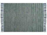 Blanket Blue and Green Acrylic 130 x 170 cm Tassels Boho Style Living Room Bedroom Accent Piece Beliani