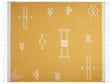 Blanket Yellow Acrylic Polyester 130 x 170 cm Geometric Pattern Tassels Modern Style Living Room Bedroom Accent Piece Beliani