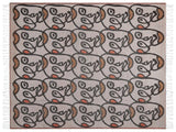 Blanket Multicolour Acrylic Polyester 130 x 170 cm Face Motif Abstract Pattern Tassels Modern Style Living Room Bedroom Accent Piece Beliani