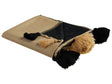 Blanket Beige and Black Acrylic and Polyester 130 x 170 cm Bed Throw Abstract Pattern Fringes Bedroom Living Room Beliani