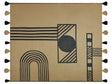 Blanket Beige and Black Acrylic and Polyester 130 x 170 cm Bed Throw Abstract Pattern Fringes Bedroom Living Room Beliani