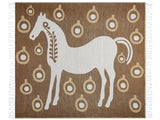Blanket Brown Acrylic and Polyester 130 x 170 cm Bed Throw Horse Pattern Fringes Bedroom Living Room Beliani