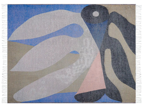 Blanket Multicolour Acrylic and Polyester 130 x 170 cm Bed Throw Abstract Pattern Fringes Bedroom Living Room Beliani
