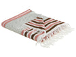 Blanket Pink and Beige Acrylic and Polyester 130 x 170 cm Bed Throw Geometric Pattern Fringes Bedroom Living Room Beliani