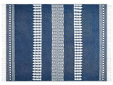 Blanket Teal Acrylic and Polyester 130 x 170 cm Bed Throw Geometric Pattern Fringes Bedroom Living Room Beliani