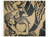 Blanket  Beige and Black Polyester and Acrylic Blend 130 x 170 cm Decorative Abstract Pattern Double-Sided Pattern Beliani