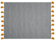 Blanket  Black and White Polyester and Acrylic Blend 130 x 170 cm Decorative Striped Double-Sided Pattern Beliani