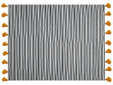 Blanket  Black and White Polyester and Acrylic Blend 130 x 170 cm Decorative Striped Double-Sided Pattern Beliani