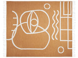 Blanket Orange Polyester and Acrylic Blend 130 x 170 cm Decorative Abstract Pattern Double-Sided Pattern Beliani