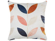 Decorative Cushion Off-White Velvet 45 x 45 cm Leaf Pattern Boho Decor Accessories Beliani