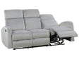 Manual Recliner Sofa Light Grey Velvet Upholstered 3 Seater Couch Modern Design Relax Function Beliani