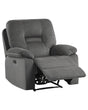 Recliner Chair Dark Grey Velvet Electric Adjustable Back and Footrest with LED Modern Living Room Beliani