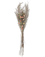 Dried Flower Bouquet Orange and Green Natural Dried Flowers 65 cm Wrapped in Brown Paper Natural Table Decoration Beliani