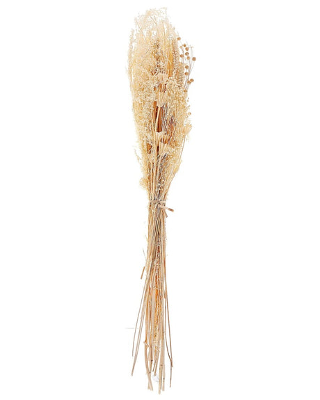 Dried Flower Bouquet Natural Dried Flowers 65 cm Wrapped in Brown Paper Natural Table Decoration Beliani