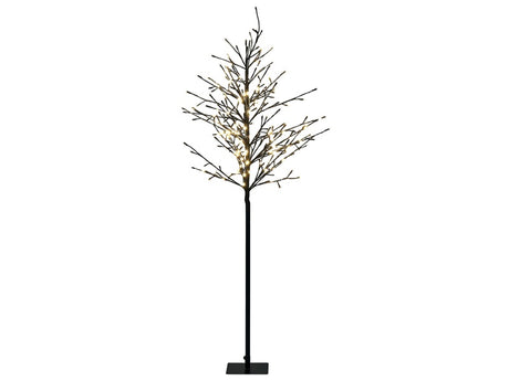 Outdoor LED Decoration Black Metal Christmas Tree Seasonal Home Garden Décor with Lights Beliani