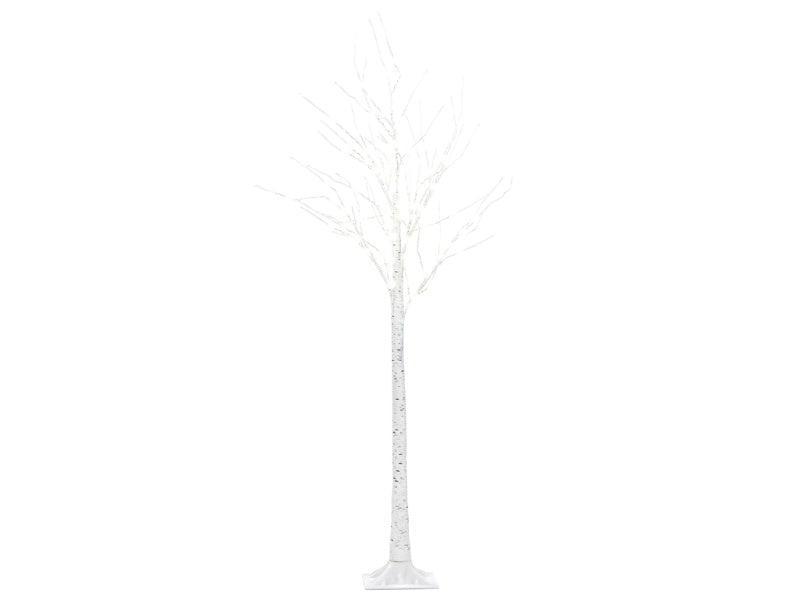 Outdoor LED Christmas Tree White Metal 160 cm Decoration Seasonal Home Garden Décor with Lights Beliani