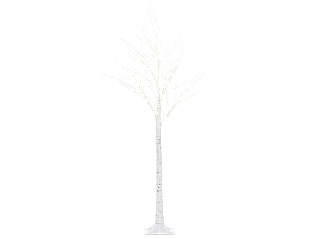 Outdoor LED Christmas Tree White Metal 160 cm Decoration Seasonal Home Garden Dcor with Lights Beliani
