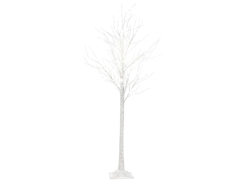 Outdoor LED Christmas Tree White Metal 190 cm Decoration Seasonal Home Garden Décor with Lights Beliani