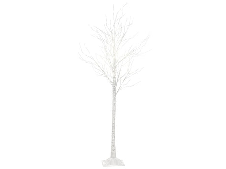 Outdoor LED Christmas Tree White Metal 190 cm Decoration Seasonal Home Garden Décor with Lights Beliani