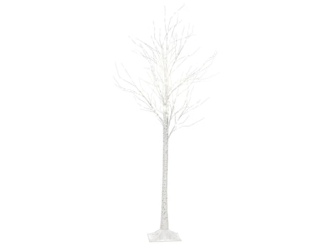 Outdoor LED Christmas Tree White Metal 190 cm Decoration Seasonal Home Garden Dcor with Lights Beliani