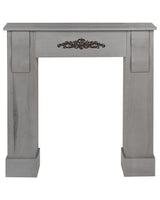Fireplace Mantel Grey Paulownia 97 x 23 x 99 cm Fireplace Surround Ornated Milled Classic Traditional Living Room  Beliani