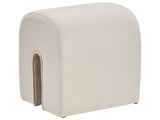 Pouffe Beige Velvet Upholstery U-Shaped Ottoman Modern Design Living Room Accessories Beliani