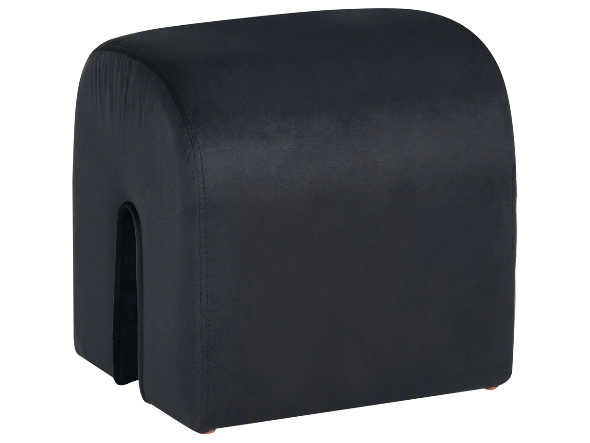 Pouffe Black Velvet Upholstery U-Shaped Ottoman Modern Design Living Room Accessories Beliani
