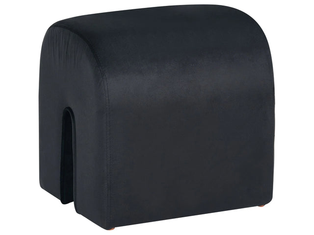Pouffe Black Velvet Upholstery U-Shaped Ottoman Modern Design Living Room Accessories Beliani
