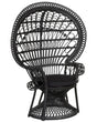 Peacock Chair Black Rattan 150 x 68 cm Wicker Indoor Outdoor Seat Pillow High Back Beliani
