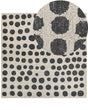 Area Rug Beige and Black Wool 200 x 200  cm Hand Tufted Spotted Pattern Boho Living Room Bedroom Beliani