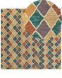 Area Rug Mulitcolour Wool 200 x 200 cm Flat Weave Hand Tufted Geometric Pattern Beliani