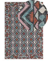 Area Rug Mulitcolour Wool 140 x 200 cm Flat Weave Hand Tufted Geometric Pattern Beliani
