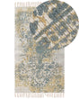 Viscose Area Rug Yellow and Green 80 x 150 cm Oriental Distressed Living Room Bedroom Beliani