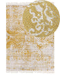 Viscose Area Rug Yellow Beige 140 x 200 cm Oriental Distressed Living Room Bedroom Beliani