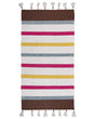 Area Rag Rug Multicolour Stripes Cotton 80 x 150 cm Rectangular Hand Woven Beliani