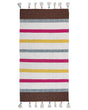 Area Rag Rug Multicolour Stripes Cotton 80 x 150 cm Rectangular Hand Woven Beliani