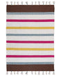 Area Rag Rug Multicolour Stripes Cotton 160 x 230 cm Rectangular Hand Woven Beliani