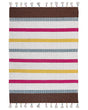 Area Rag Rug Multicolour Stripes Cotton 160 x 230 cm Rectangular Hand Woven Beliani