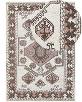 Area Rug Multicolour Wool 160 x 230 cm Hand Tufted Geometric Oriental Pattern Boho Living Room Bedroom Beliani