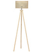 Floor Lamp Natural Rattan Rubber Wood 151 cm Tripod Legs Drum Shade Boho Rustic Living Room Bedroom Beliani