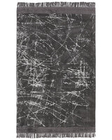 Area Rug Dark Grey Viscose with Cotton Backing with Fringes 160 x 230 cm Style Modern Glam Beliani