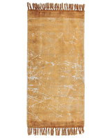 Area Rug Orange Viscose with Cotton Backing with Fringes 80 x 150 cm Style Modern Glam Beliani
