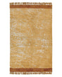 Area Rug Orange Viscose with Cotton Backing with Fringes 140 x 200 cm Style Modern Glam Beliani