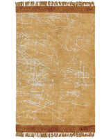 Area Rug Orange Viscose with Cotton Backing with Fringes 160 x 230 cm Style Modern Glam Beliani