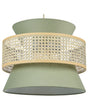Pendant Lamp Natural Green Rattan Polyester Shade Boho Lighting Hanging Light Beliani