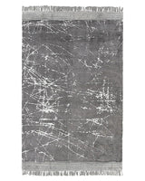 Area Rug Grey Viscose with Cotton Backing with Fringes 140 x 200 cm Style Modern Glam Beliani