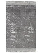 Area Rug Grey Viscose with Cotton Backing with Fringes 160 x 230 cm Style Modern Glam Beliani